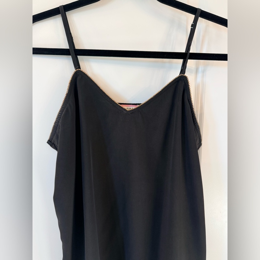 ✨ Y2K Inspired Andree by Unit Black Beaded-Trim Cami Tank ✨ (M)
